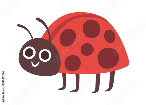Funny red spotted ladybug character