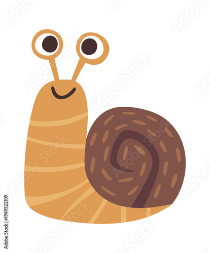 Adorable happy snail smiling character