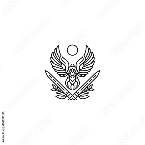 Detailed illustration of an eagle symbol.