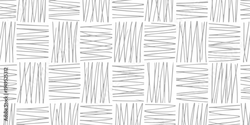 Abstract geometric pattern composed of a repeating checkerboard design, where each square is filled with a series of parallel, hand-drawn lines.