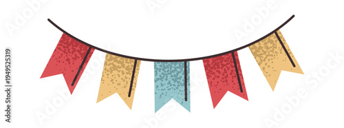 Colorful flags garland on string