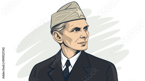 A cartoon illustration of a man wearing a suit and a traditional hat