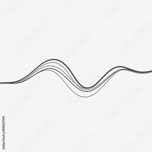 Abstract Wavy Lines Sound Wave Form Minimalist Design