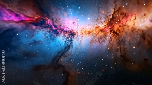 Vivid cosmic explosion unveils stunning interstellar colors and galactic streams in motion