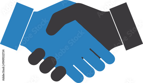 Handshake vector icon for business partnership and agreement deal isolated