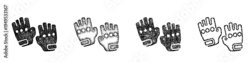 Sketch cycling gloves icon design set
