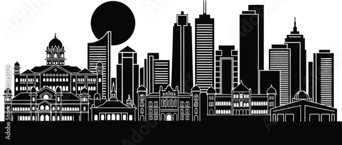 london skyline in black background
