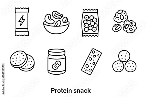 Food – Protein Snack Icons