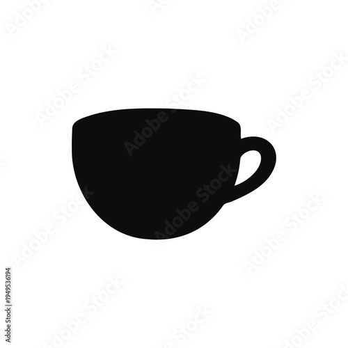 Coffee cup silhouette vector flat illustration design.