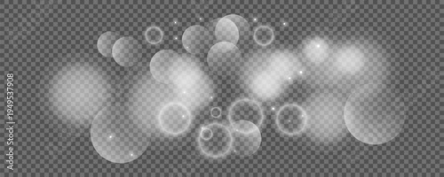 Bokeh circles on transparent background