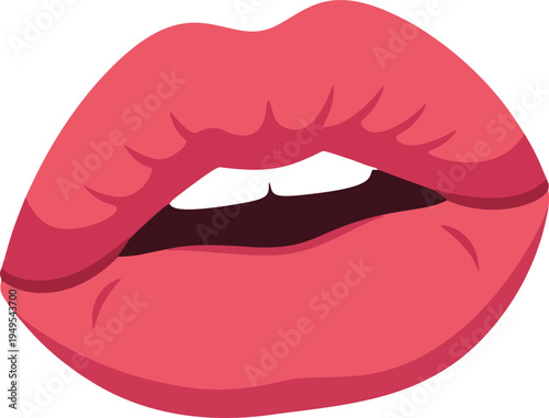 smiling lips pink lipstick. A close-up of smiling lips with pink lipstick, perfect for beauty, makeup, or fashion marketing and advertising materials.