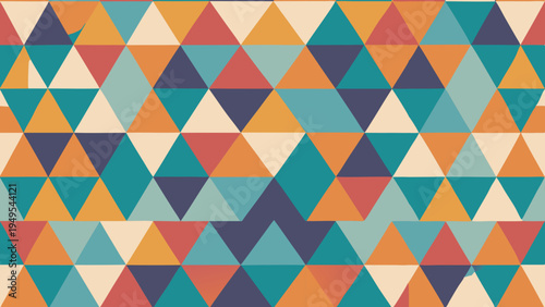 Colorful triangular mosaic pattern with vintage retro aesthetic appeal