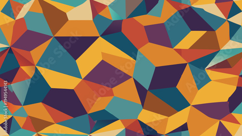 Geometric Abstract Background with Warm and Cool Color Palette
