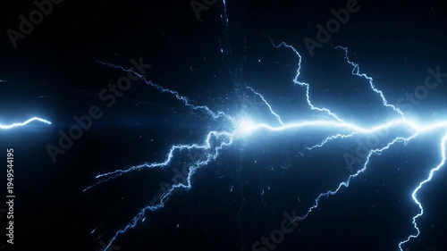 Dramatic visual representation of intense lightning strikes during a storm, electric energy