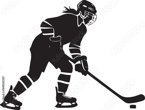 female ice hockey player silhouette