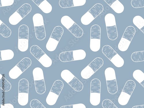 Medicine seamless pills pattern for wrapping paper and doctor clothes and packaging and medical accessories