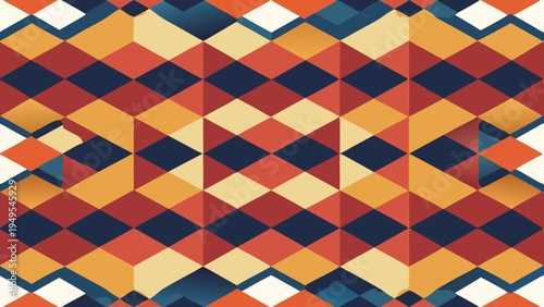 Geometric abstract pattern with diamond shapes, earth tone colors