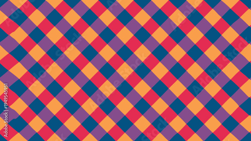 Bold Geometric Pattern with Vibrant Diamond Shapes and Contrasting Colors