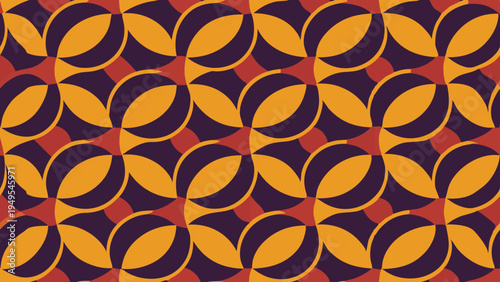 Abstract retro floral pattern background in earthy tones