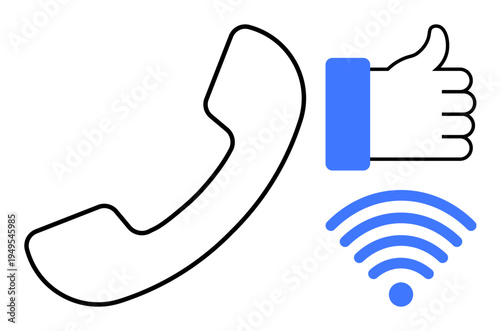 Communication concept. Symbols for connectivity, positive interaction, and phone communication. Communication supports efficient networking and digital interaction. For customer service, tech