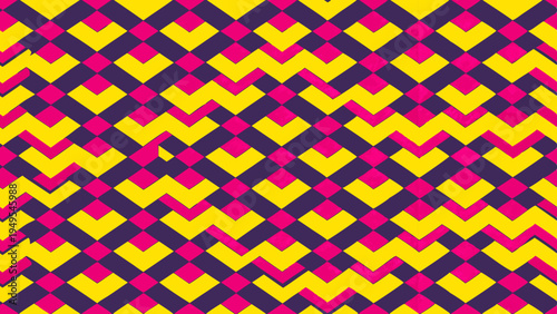 Abstract geometric pattern with zigzags and diamond shapes