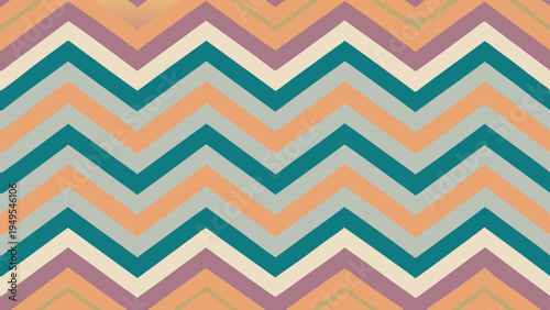 Chevron pattern with retro color scheme and flat design
