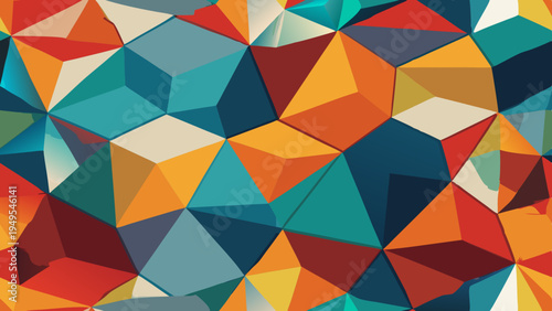 Abstract polygonal background with colorful geometric shapes illustration