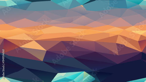 Abstract polygonal background in cool and warm color gradient