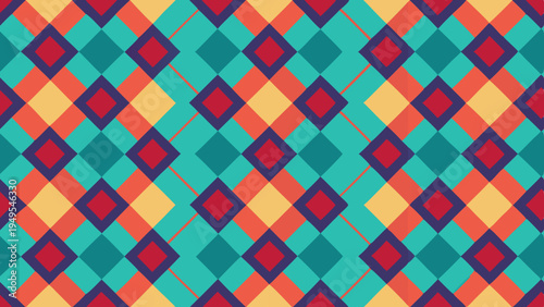 Colorful geometric diamond pattern for backgrounds and textiles design