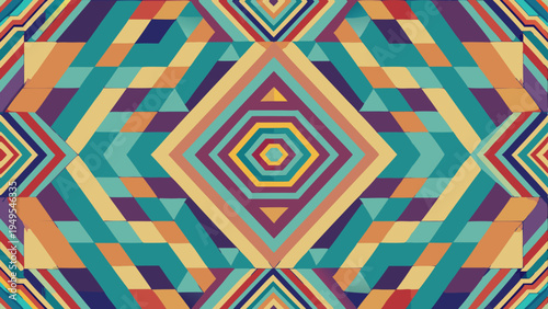 Vibrant geometric shapes creating an optical illusion art pattern