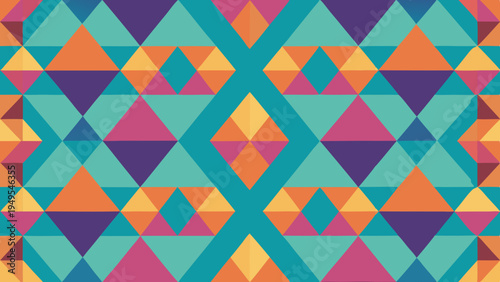 Geometric triangle mosaic pattern with vibrant colors and modern design