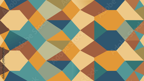 Abstract geometric pattern background with earthy tones and polygons