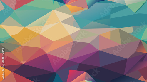 Abstract triangular mosaic background featuring geometric shapes and vibrant colors
