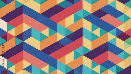 Geometric pattern of colorful triangles and rectangles background