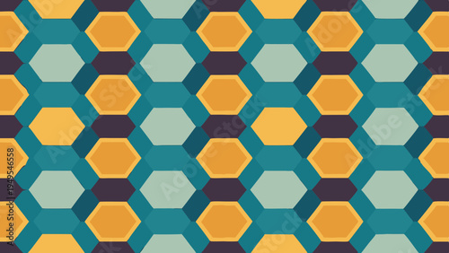 Abstract geometric seamless pattern background with hexagons and polygons