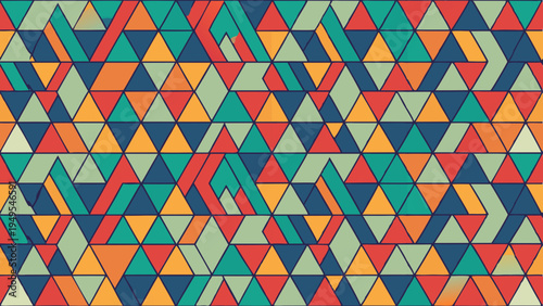 Colorful triangle mosaic seamless pattern background abstract design