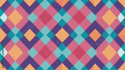 Colorful geometric diamond pattern with a retro vibe