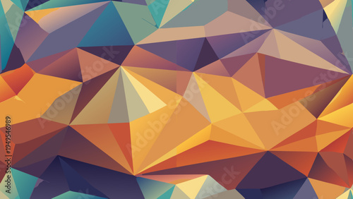 Abstract polygonal background in warm and cool colors