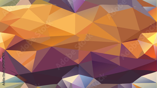 Abstract geometric background with triangles in orange and purple tones
