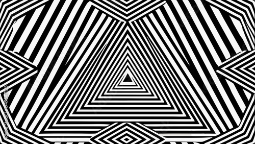 Abstract black and white striped geometric optical illusion pattern