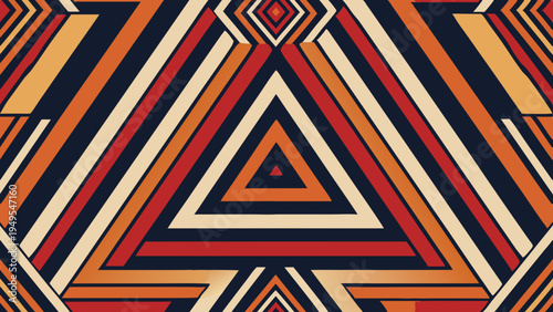 Abstract Geometric Pattern with Triangular and Diamond Shapes
