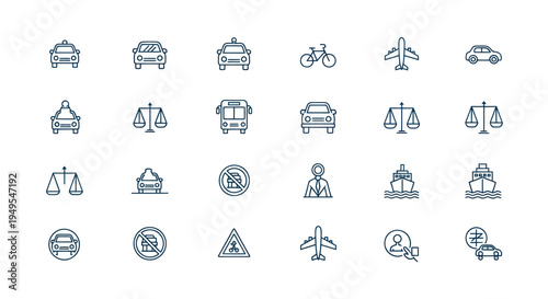 Transportation icons collection