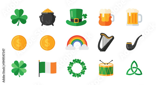 St patricks day icon set