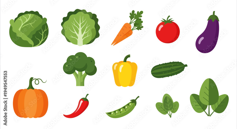 Fototapeta premium Vegetable assortment healthy food collection