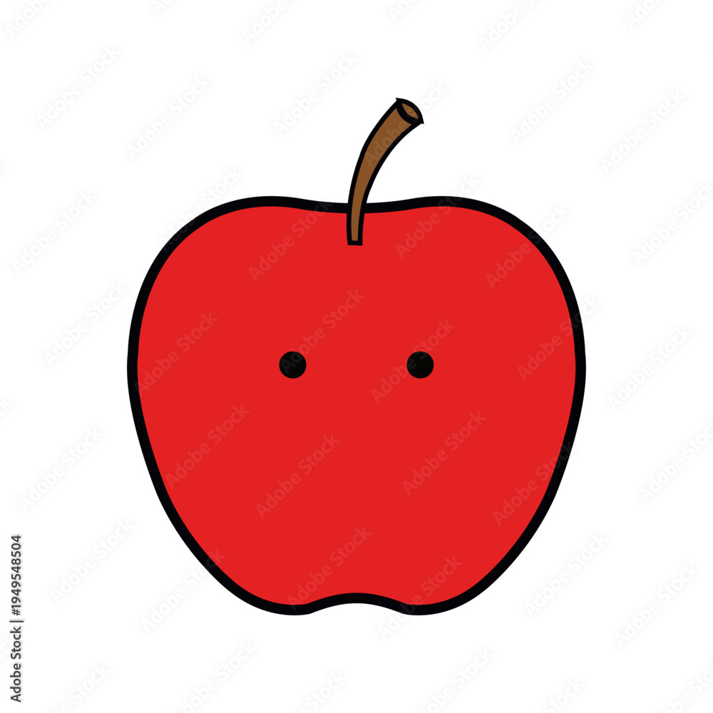 Fototapeta premium vector red apple isolated on white