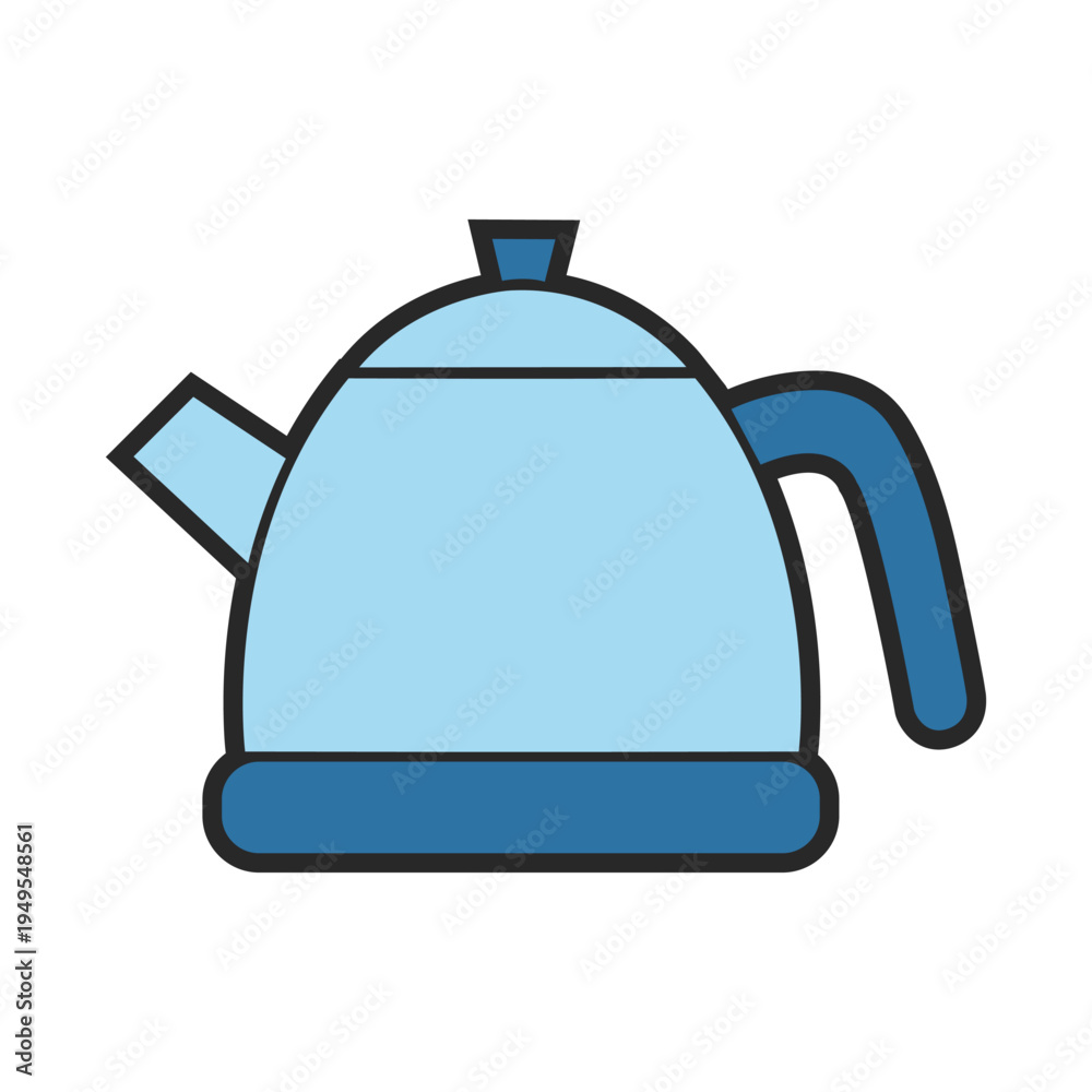 Obraz premium vector blue teapot on white background