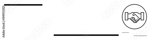 Partnership symbol. A handshake icon trust, collaboration, and teamwork. Partnership imagery is ideal for business deals, agreements, networking, and corporate relations