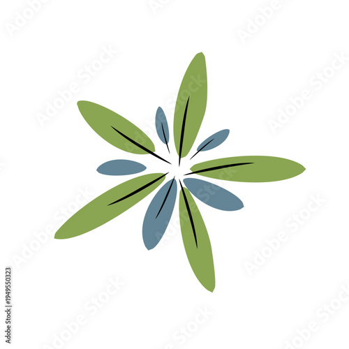 Flower logo flat isolated. Plant icon flora vector. Greenery eco concept