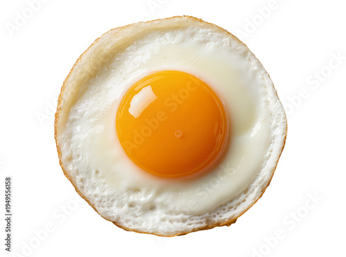 Fotografija Perfectly cooked sunny side up fried egg with a vibrant orange yolk and crispy e