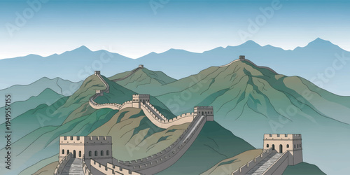 The Great Wall of China fortification.
